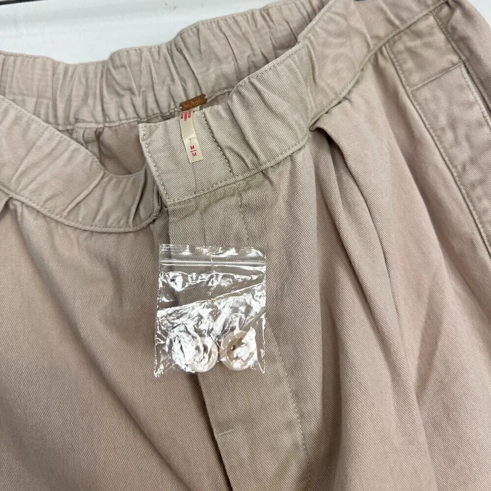 FREE PEOPLE After Love Roll Cuff Wide Leg Pants in Sandshell Size Medium - Picture 7 of 13